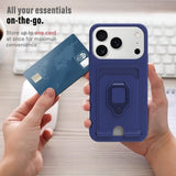 Multifunctional Ring Holder Car Magnetic Card Holder With Lanyard Phone Case for IPhone