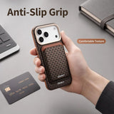 Luxurious retro detachable magnetic card holder phone case For iPhone