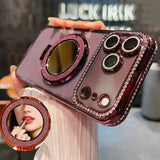 MagSafe Diamond Mirror Transparent TPU Magnetic Case For iPhone