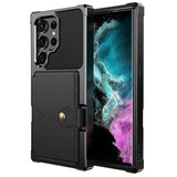 Flip Wallet  Leather Credit Card Hard Back Shockproof  Case for Samsung