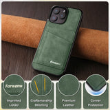 Wallet-style genuine leather phone case For iPhone