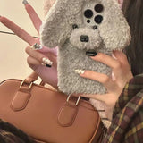 3D Teddy Dog Fluffy Phone Soft Case for IPhone