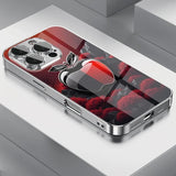 Metal Technology For Apple Pattern Tempered Glass Electroplated Case For iPhone