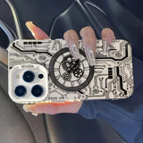 Mechanical-Style Circuit Pattern IMD Phone Case For iPhone