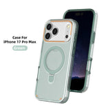 3-in-1 For Magnetic Metal Ring Stand Matte Case For iPhone