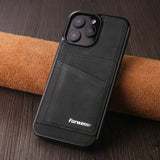 Wallet-style genuine leather phone case For iPhone