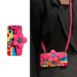 Creative Crossbody Strap Flower Wristband case for iPhone