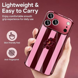 Elegant Pink Brown Floral Print Electroplated Glass Case For iPhone