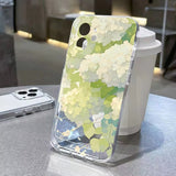 Floral-patterned transparent and soft silicone protective case For iPhone