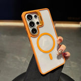Transparent Magnetic Metal Lens Bracket Case For Samsung