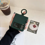 Original Fluorescence Color Liquid Silicone Ring Holder Case For Samsung Galaxy Z Flip