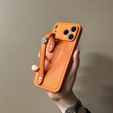 New camellia wrist-strap phone case For iPhone