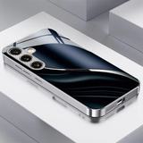 Modern blue streamlined-pattern protective case For Samsung