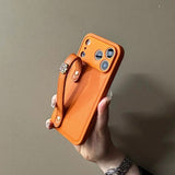 New camellia wrist-strap phone case For iPhone