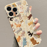 Oil painting full-screen cat case for iPhone