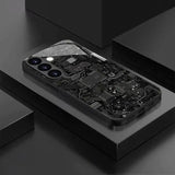 Circuit Board-Style Tempered Glass Shock-Resistant Phone Case For Samsung