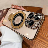 Plating Frameless Magnetic Bracket Case for iPhone