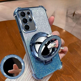 Luxury Glitter Makeup Mirror Kickstand Case For Samsung