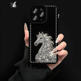 Creative high-end pearl white horse pattern Case For iPhone