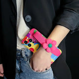 Creative Crossbody Strap Flower Wristband case for iPhone