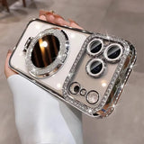 MagSafe Diamond Mirror Transparent TPU Magnetic Case For iPhone