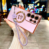 Plating TPU Rose Magnetic Case For Samsung Galaxy