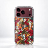 Halloween Floral Pumpkin Ghost Skull Clear Case For iPhone