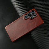 Natural Cowhide Genuine Leather Case For Samsung Galaxy