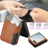 Business Leather Wallet Card Solt Case For Samsung Galaxy Z Flip