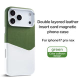 Premium Spliced Texture Magnetic Card Case For iPhone