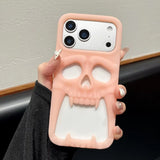 Cut-out Heat-Dissipating Skull-Face Soft Silicone Case For iPhone