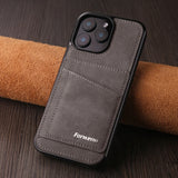 Wallet-style genuine leather phone case For iPhone