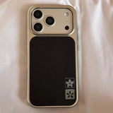 "Ins-style" striped floral electroplated epoxy phone case For iPhone