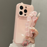 Gradient Ink Wash 3D Cat Ear Full Cover Phone Case For iPhone