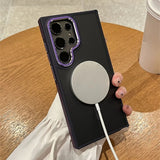 Magnetic Non-Slip Frame Armor Wireless Charging Case For Samsung