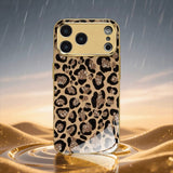 Premium Gold-Plated Leopard Print Tempered Glass Phone Case For iPhone