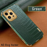 Crocodile Leather Plating Silicone case For iPhone