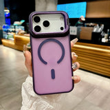 New Metal Bracket Frosted Matte Translucent  Magnetic Case For iPhone