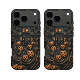 Halloween-themed magnetic protective case with pumpkin head design For iPhone