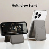 Luxury Leather Magnetic Wallet Slot Card Holder Phone Stand