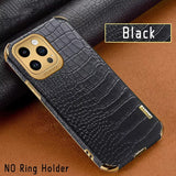 Crocodile Leather Plating Silicone case For iPhone