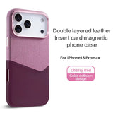 Premium Spliced Texture Magnetic Card Case For iPhone