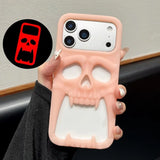 Cut-out Heat-Dissipating Skull-Face Soft Silicone Case For iPhone