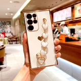 Plating Love Heart Bracelet Case For Samsung Galaxy