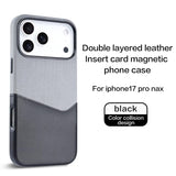 Premium Spliced Texture Magnetic Card Case For iPhone