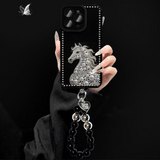Creative high-end pearl white horse pattern Case For iPhone
