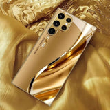 Gold-curve electroplated protective phone case For Samsung