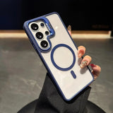 Transparent Magnetic Metal Lens Bracket Case For Samsung