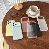 Shockproof Matte Transparent Solid Color TPU Case For iPhone