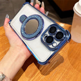 Sparkle Mirror Magnetic Makeup Mirror Back Case for iPhone